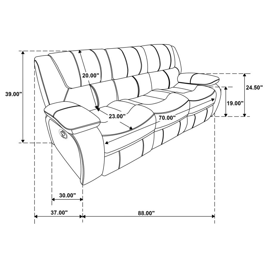 Black Motion Sofa - furniture place usa