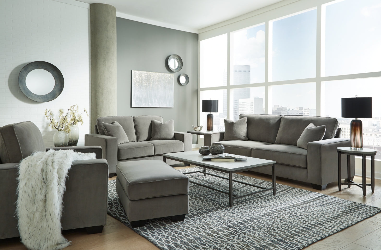 Angleton Sofa, Loveseat, Chair and Ottoman - furniture place usa