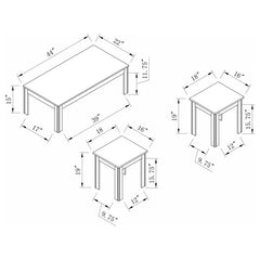 Elias Black 3 Pc Coffee Table Set - furniture place usa