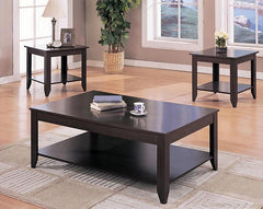Brooks Brown 3 Pc Coffee Table Set - furniture place usa