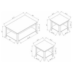 Brooks Brown 3 Pc Coffee Table Set - furniture place usa