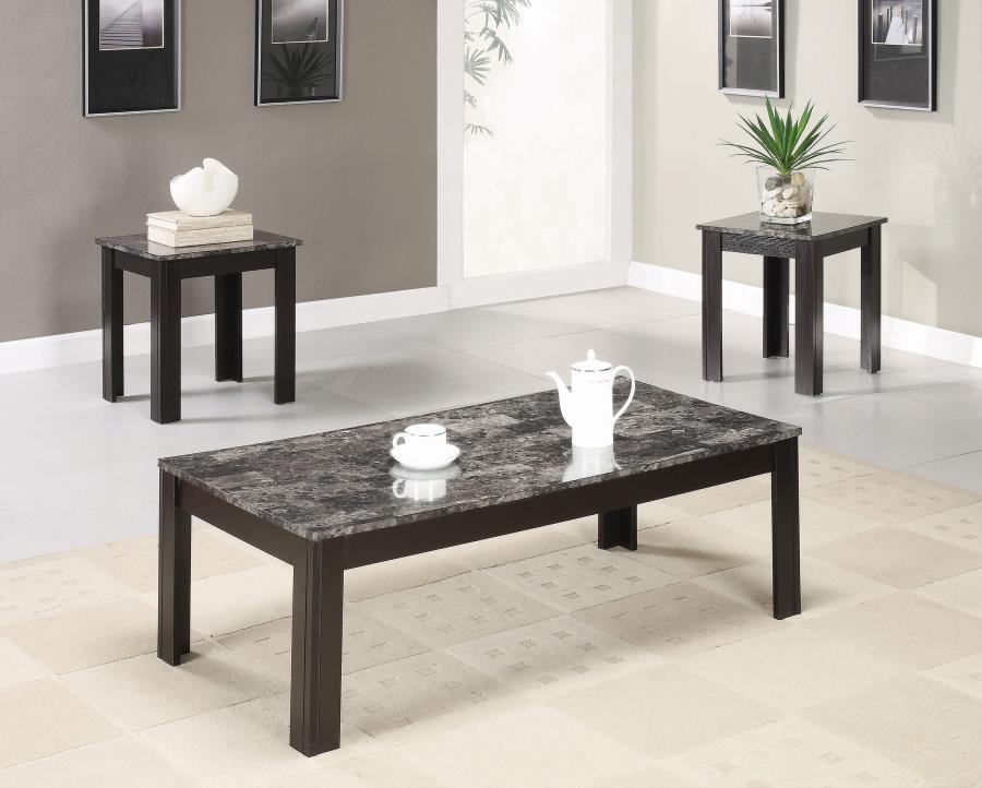 Rhodes Grey 3 Pc Coffee Table Set - furniture place usa