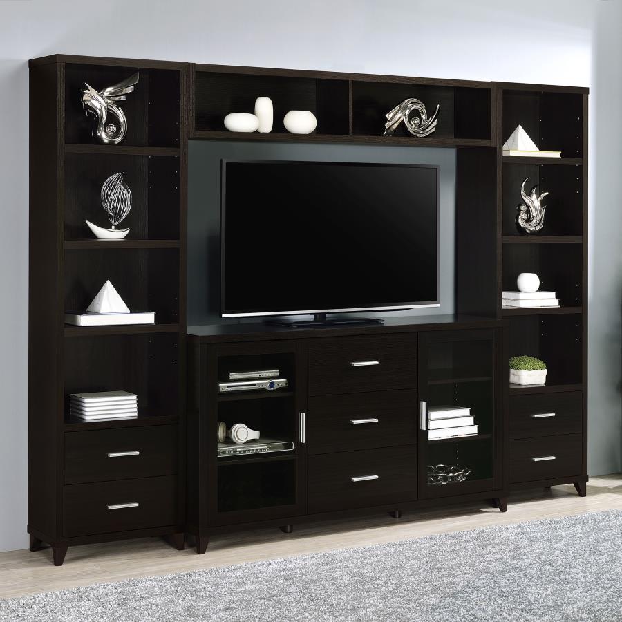Lewes Brown 4 Pc Entertainment Center - furniture place usa