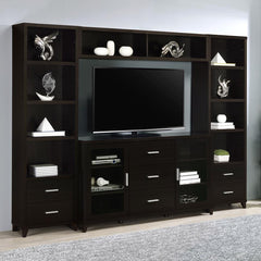 Lewes Brown 4 Pc Entertainment Center - furniture place usa