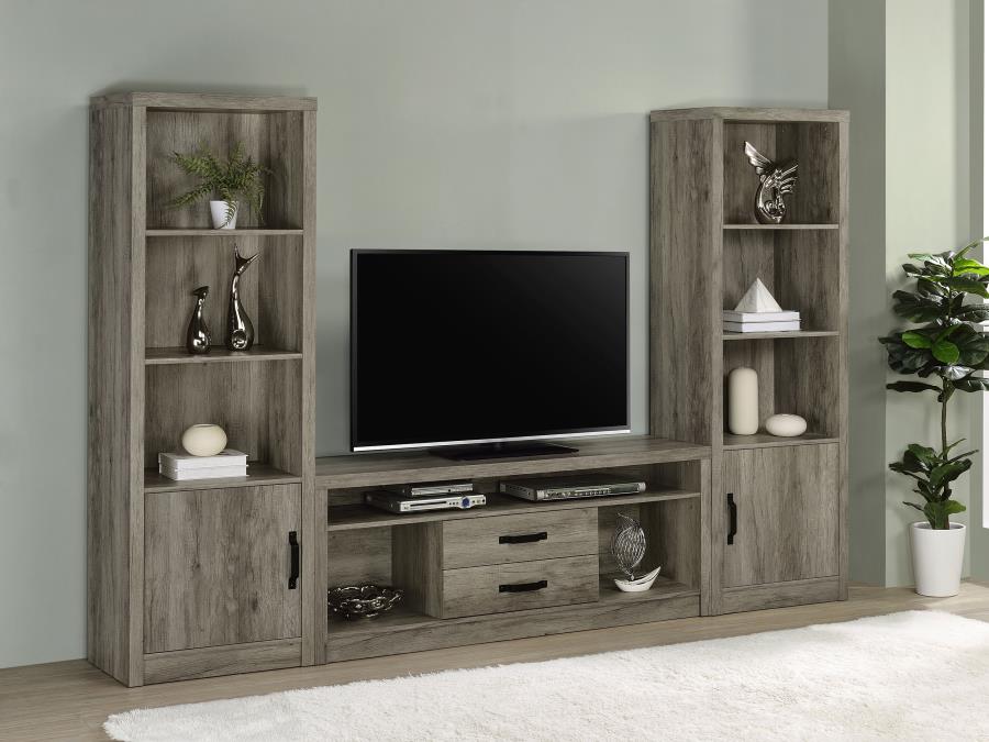 Burke Grey 3 Pc Entertainment Center - furniture place usa