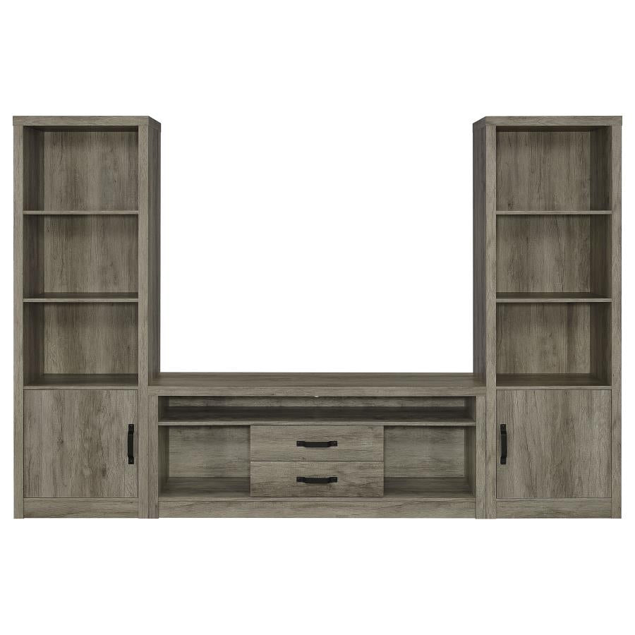 Burke Grey 3 Pc Entertainment Center - furniture place usa
