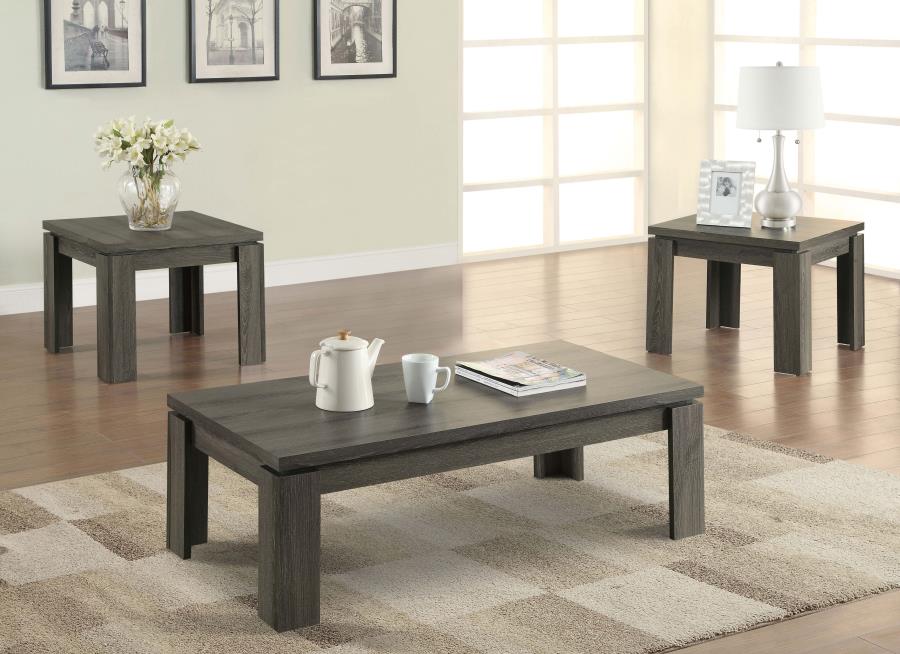 Cain Grey 3 Pc Coffee Table Set - furniture place usa