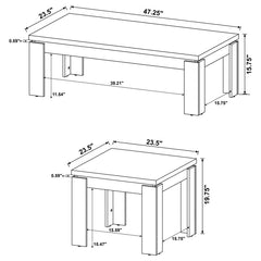 Cain Grey 3 Pc Coffee Table Set - furniture place usa