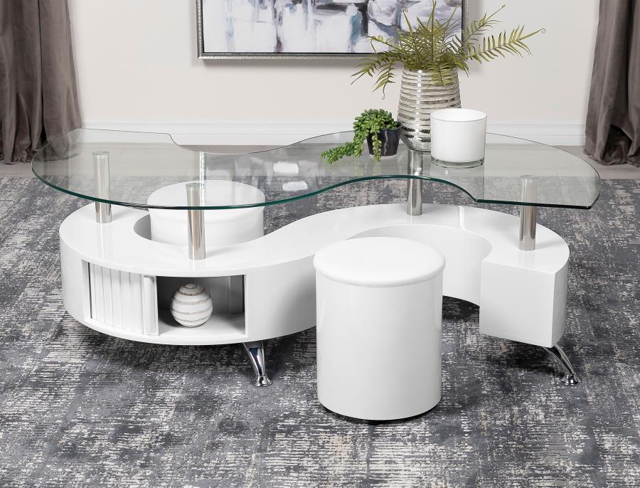 Buckley White Coffee Table - furniture place usa