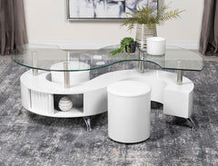 Buckley White Coffee Table - furniture place usa