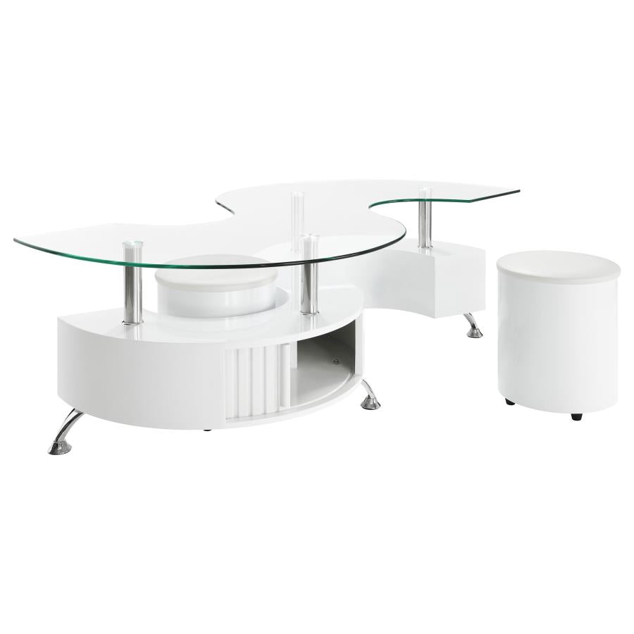 Buckley White Coffee Table - furniture place usa