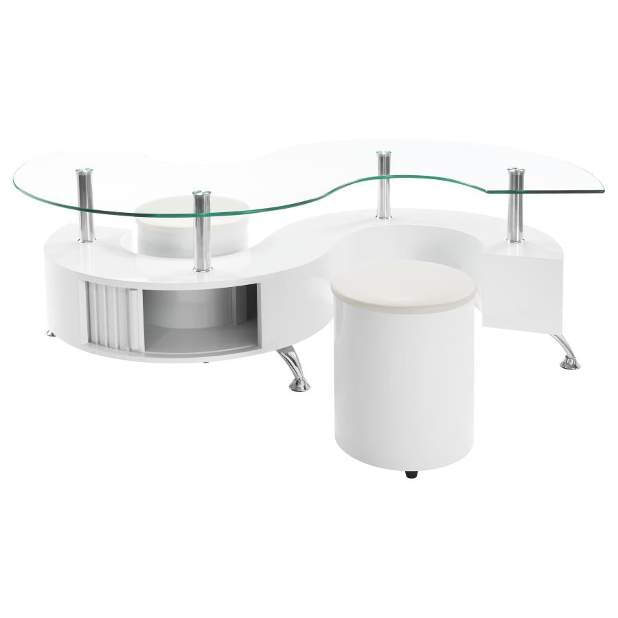 Buckley White Coffee Table - furniture place usa