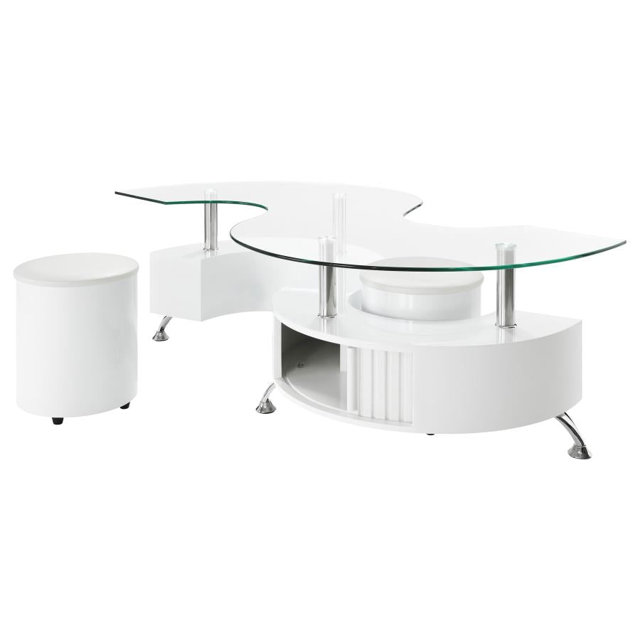 Buckley White Coffee Table - furniture place usa