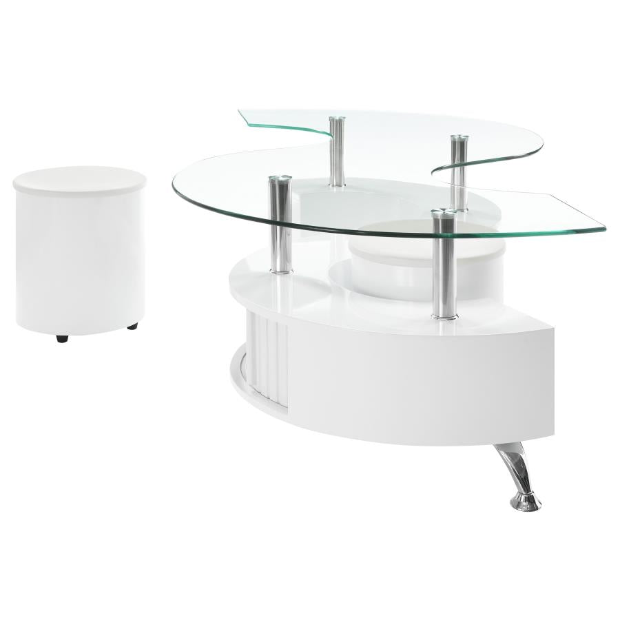 Buckley White Coffee Table - furniture place usa