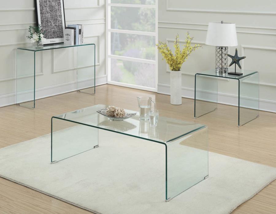 Ripley Clear Sofa Table - furniture place usa