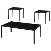 Brock Black 3 Pc Coffee Table Set - furniture place usa