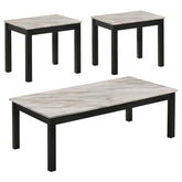 Bates White 3 Pc Coffee Table Set - furniture place usa