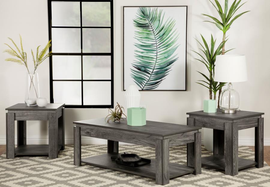 Donal Grey 3 Pc Coffee Table Set - furniture place usa