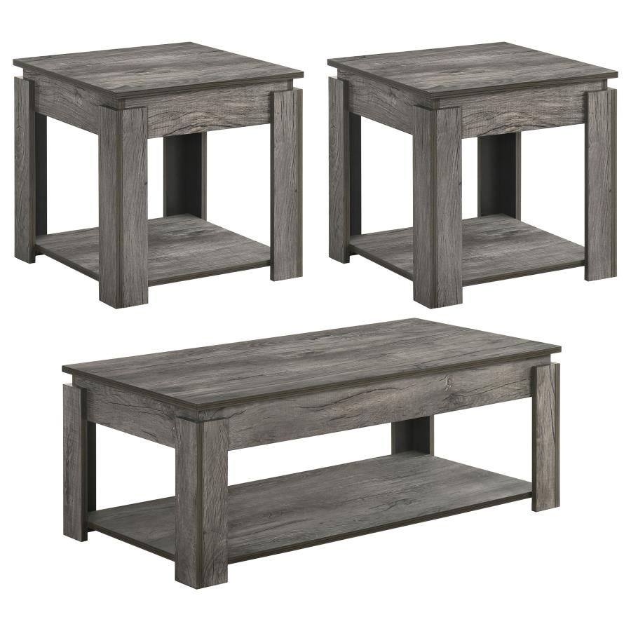 Donal Grey 3 Pc Coffee Table Set - furniture place usa