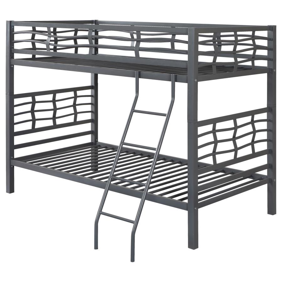 Fairfax Grey Twin / Twin Bunk Bed - furniture place usa