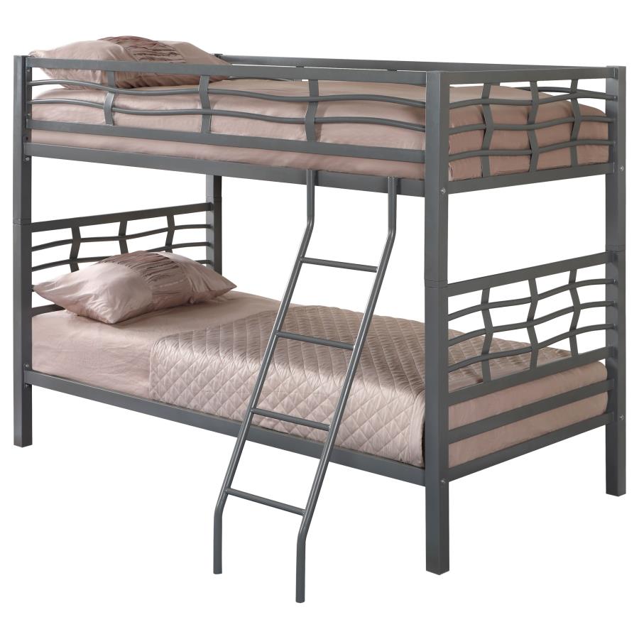Fairfax Grey Twin / Twin Bunk Bed - furniture place usa