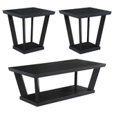Aminta Black 3 Pc Coffee Table Set - furniture place usa