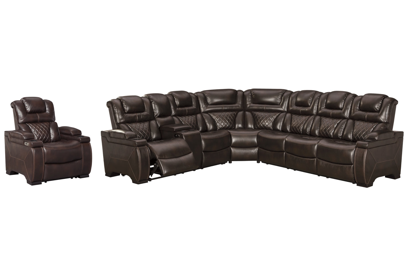 Warnerton 3-Piece Sectional with Recliner - furniture place usa
