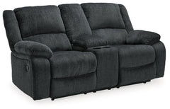 Draycoll Reclining Loveseat with Console - furniture place usa