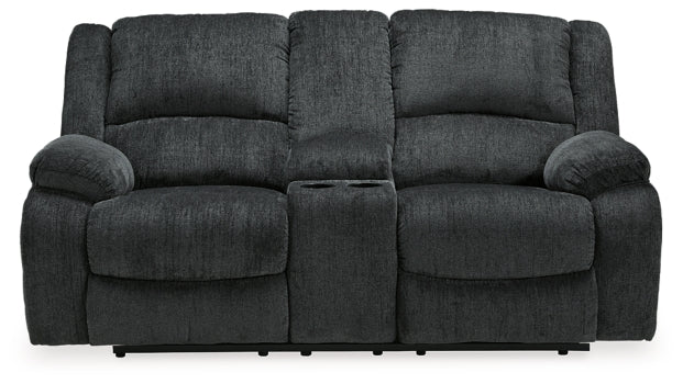 Draycoll Reclining Loveseat with Console - furniture place usa