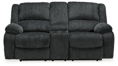 Draycoll Reclining Loveseat with Console - furniture place usa