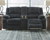 Draycoll Reclining Loveseat with Console - furniture place usa