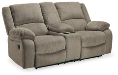 Draycoll Reclining Loveseat with Console - furniture place usa