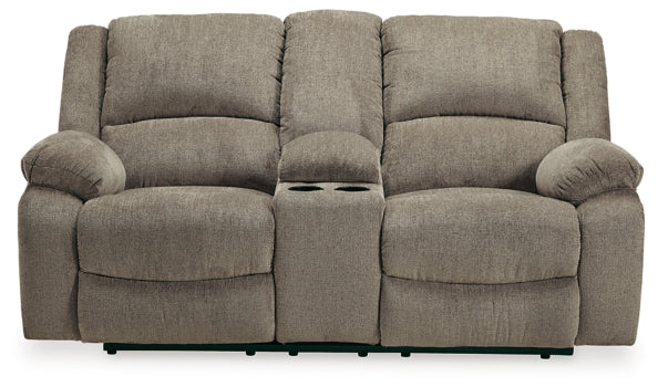 Draycoll Power Reclining Loveseat with Console - furniture place usa