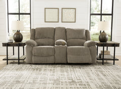 Draycoll Reclining Loveseat with Console - furniture place usa