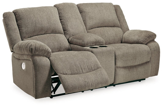 Draycoll Power Reclining Loveseat with Console - furniture place usa