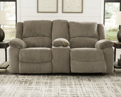 Draycoll Reclining Loveseat with Console - furniture place usa