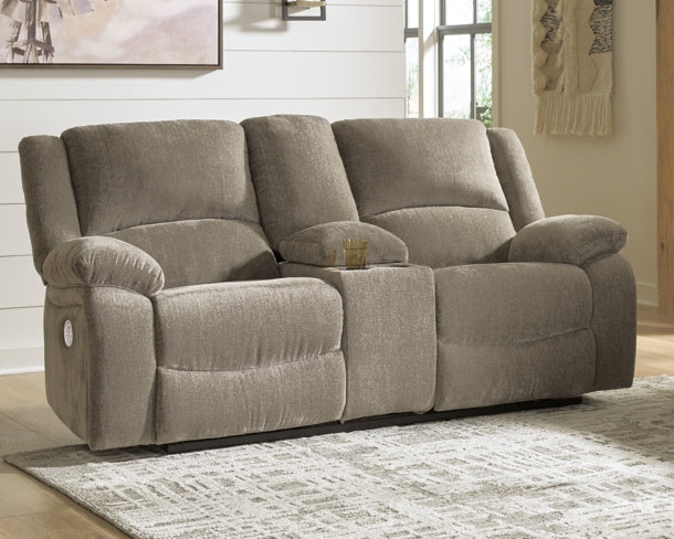 Draycoll Power Reclining Loveseat with Console - furniture place usa