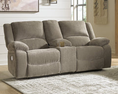 Draycoll Power Reclining Loveseat with Console - furniture place usa