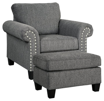 Agleno Chair and Ottoman - furniture place usa