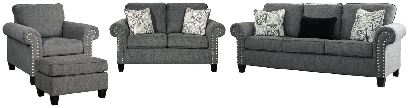Agleno Sofa, Loveseat, Chair and Ottoman - furniture place usa