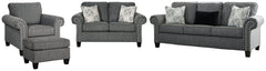 Agleno Sofa, Loveseat, Chair and Ottoman - furniture place usa