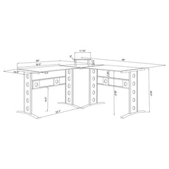 Keizer Black L-shape Desk - furniture place usa