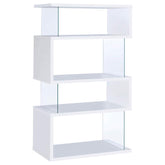 Emelle White Bookcase - furniture place usa