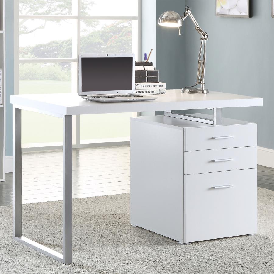 Brennan White Computer Desk - furniture place usa