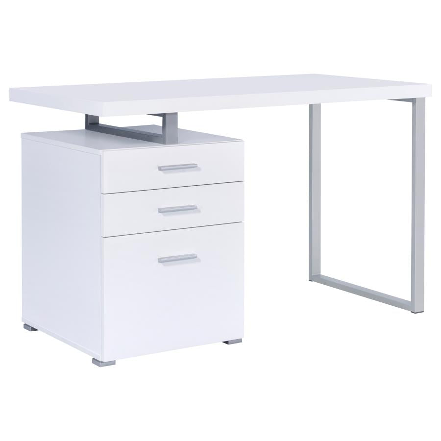 Brennan White Computer Desk - furniture place usa