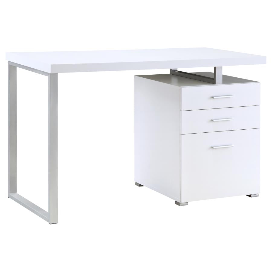 Brennan White Computer Desk - furniture place usa