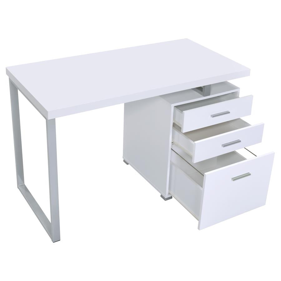 Brennan White Computer Desk - furniture place usa
