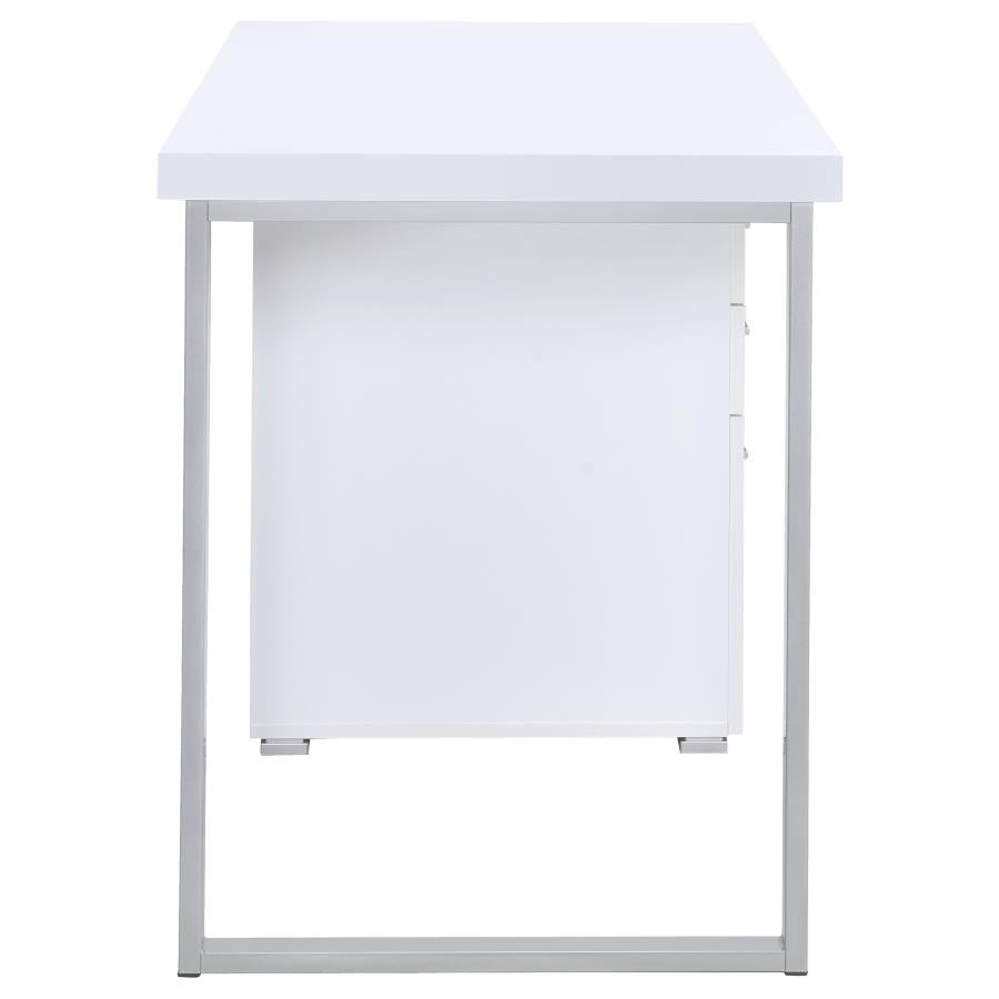 Brennan White Computer Desk - furniture place usa