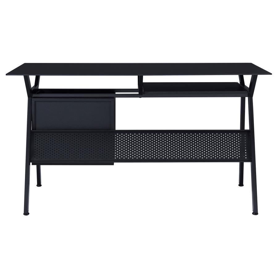 Weaving Black Computer Desk - furniture place usa
