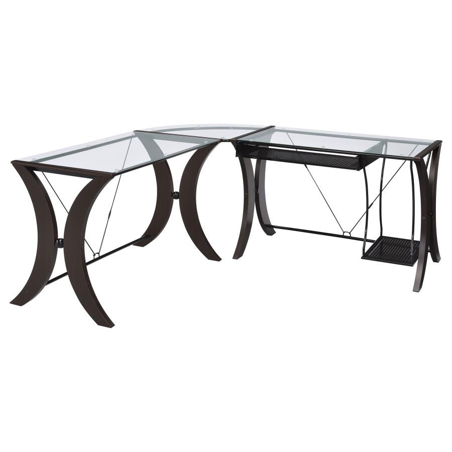 Monterey Brown L-shape Desk - furniture place usa